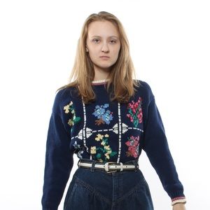 Vintage Floral Sweater